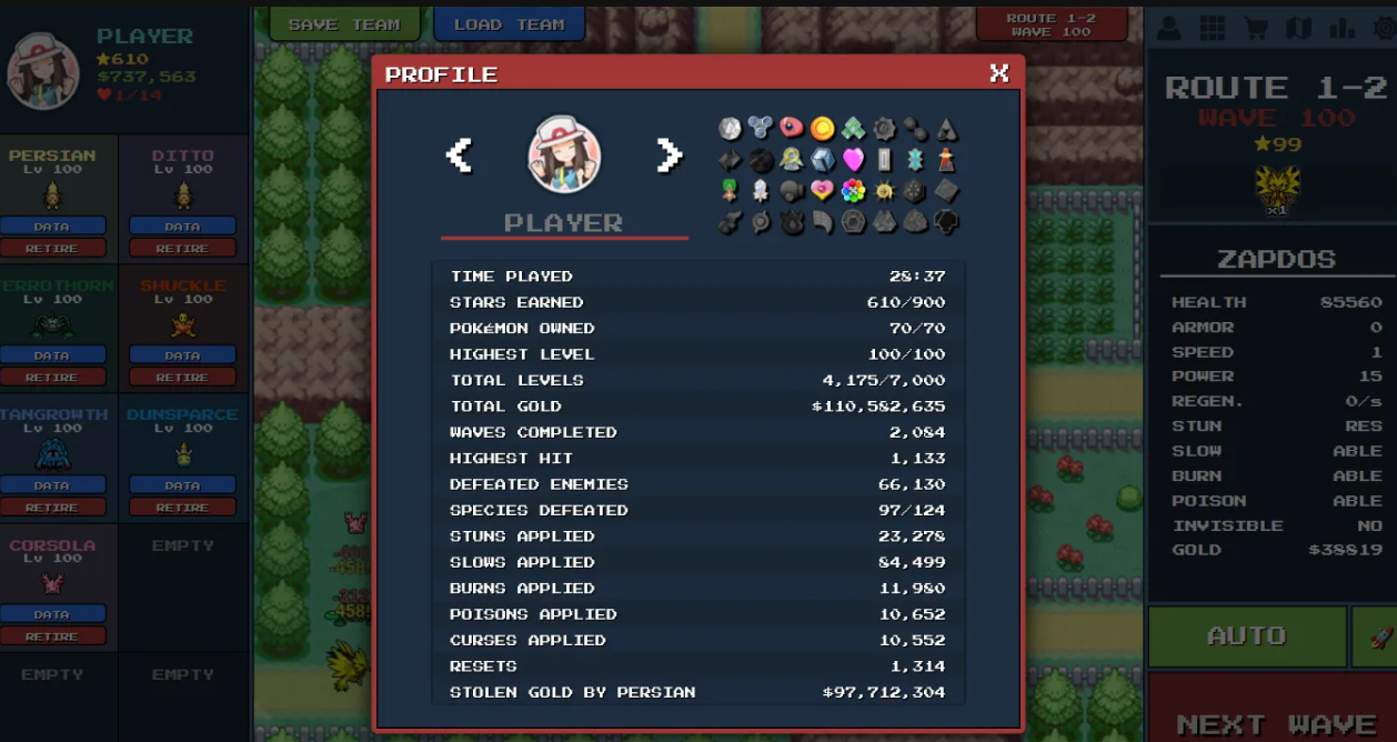 PokéPath TD Database - Towers, Routes, and Boss Intel